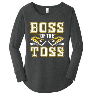 Boss Of The Toss Cornhole Funny Women's Perfect Tri Tunic Long Sleeve Shirt