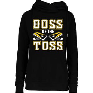 Boss Of The Toss Cornhole Funny Womens Funnel Neck Pullover Hood