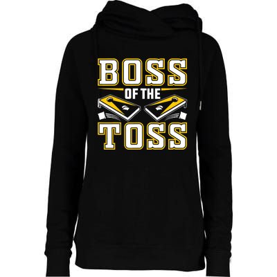 Boss Of The Toss Cornhole Funny Womens Funnel Neck Pullover Hood