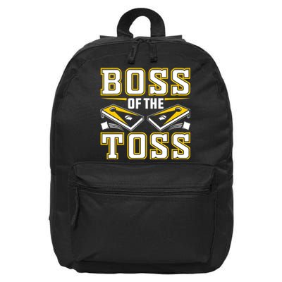 Boss Of The Toss Cornhole Funny 16 in Basic Backpack