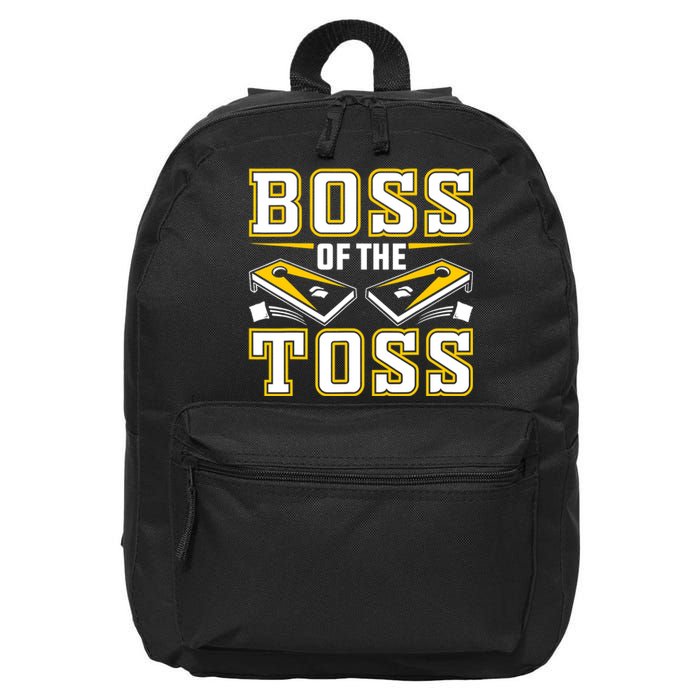 Boss Of The Toss Cornhole Funny 16 in Basic Backpack