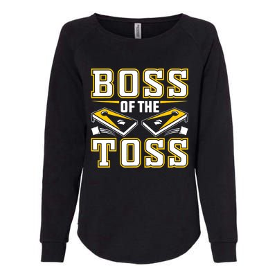 Boss Of The Toss Cornhole Funny Womens California Wash Sweatshirt