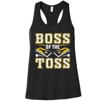 Boss Of The Toss Cornhole Funny Women's Racerback Tank