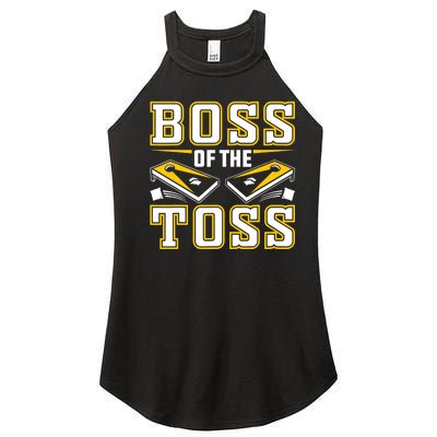 Boss Of The Toss Cornhole Funny Women’s Perfect Tri Rocker Tank