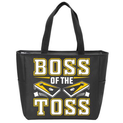 Boss Of The Toss Cornhole Funny Zip Tote Bag