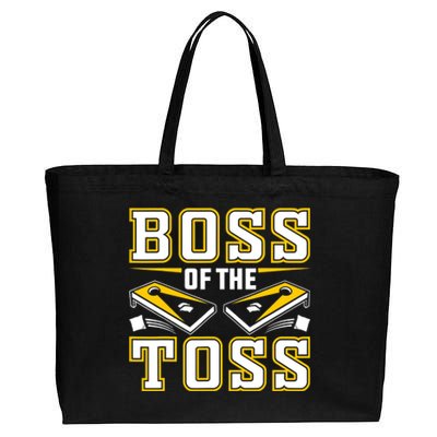 Boss Of The Toss Cornhole Funny Cotton Canvas Jumbo Tote