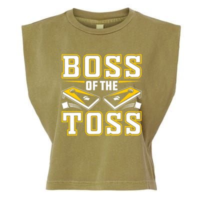 Boss Of The Toss Cornhole Funny Garment-Dyed Women's Muscle Tee