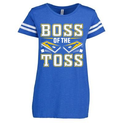 Boss Of The Toss Cornhole Funny Enza Ladies Jersey Football T-Shirt