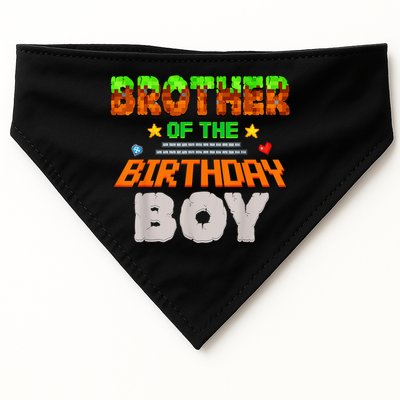 Brother Of The Birthday Boy Video Gamer Pixel Number USA-Made Doggie Bandana