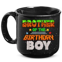 Brother Of The Birthday Boy Video Gamer Pixel Number 15oz Campfire Ceramic Mug