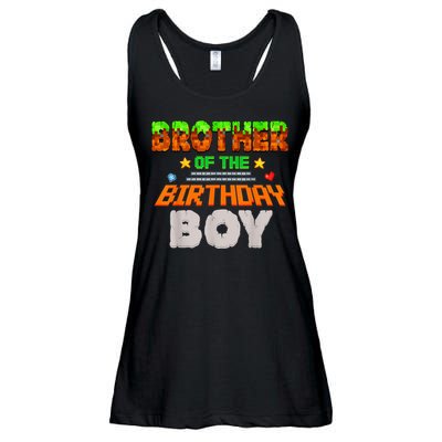Brother Of The Birthday Boy Video Gamer Pixel Number Ladies Essential Flowy Tank