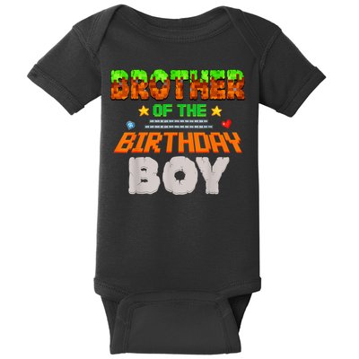 Brother Of The Birthday Boy Video Gamer Pixel Number Baby Bodysuit