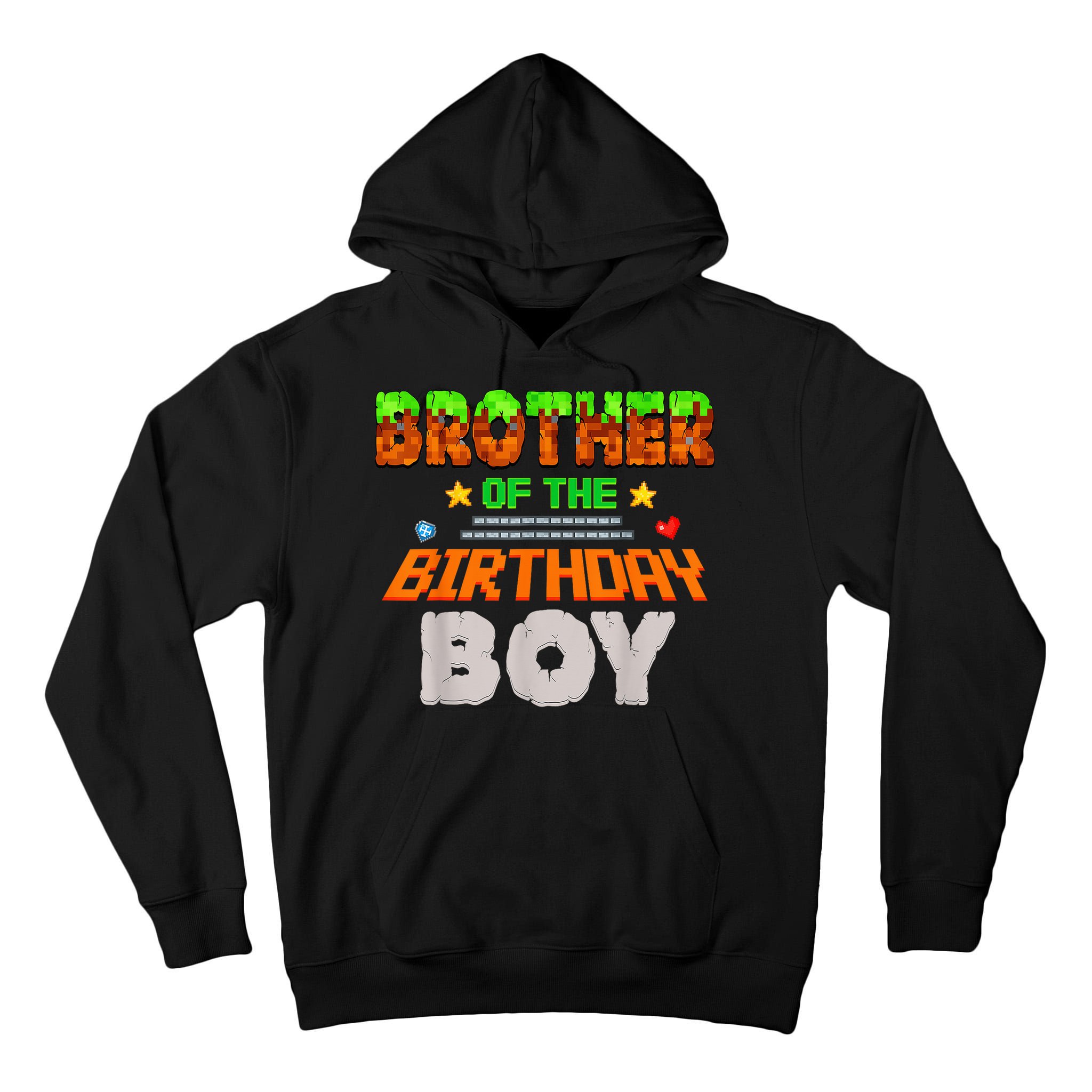 Brother Of The Birthday Boy Video Gamer Pixel Number Tall Hoodie