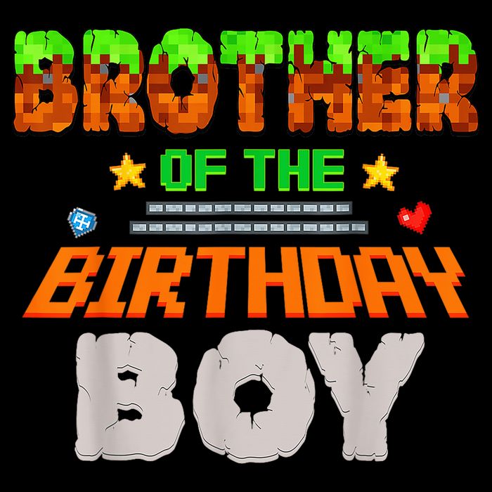 Brother Of The Birthday Boy Video Gamer Pixel Number Cropped Pullover Crew
