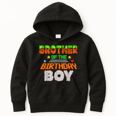 Brother Of The Birthday Boy Video Gamer Pixel Number Kids Hoodie