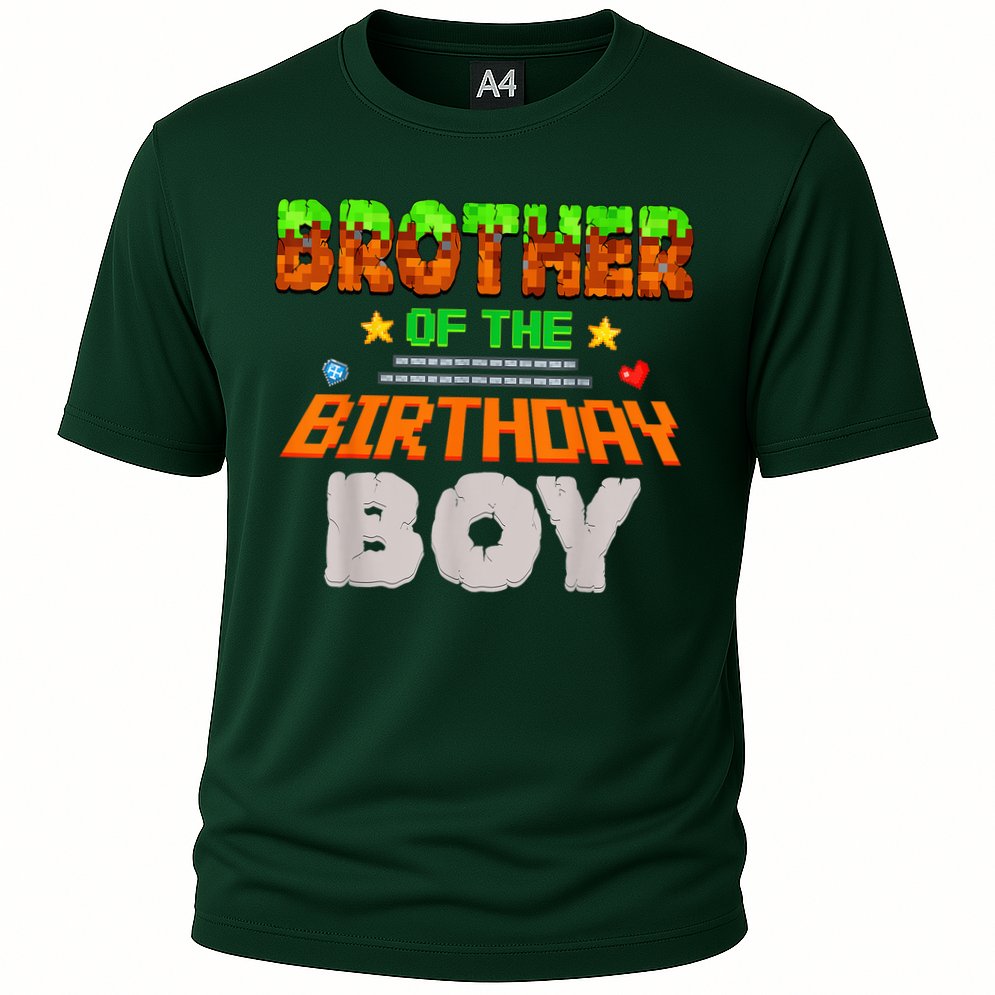 Brother Of The Birthday Boy Video Gamer Pixel Number Performance Shirt