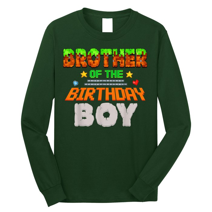 Brother Of The Birthday Boy Video Gamer Pixel Number Long Sleeve Shirt