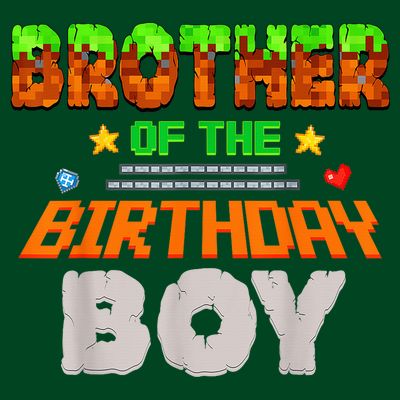 Brother Of The Birthday Boy Video Gamer Pixel Number T-Shirt
