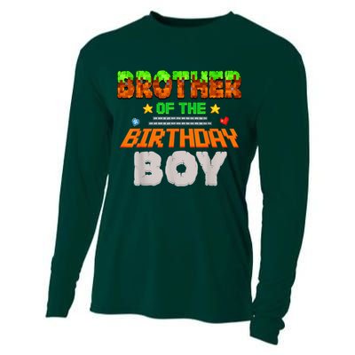 Brother Of The Birthday Boy Video Gamer Pixel Number Cooling Performance Long Sleeve Crew