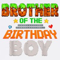 Brother Of The Birthday Boy Video Gamer Pixel Number Garment-Dyed Sweatshirt