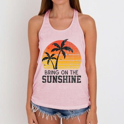 Bring On The Sunshine Summertime Summer Season Summer Vibes Women's Knotted Racerback Tank