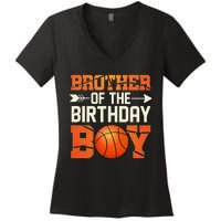 Brother Of The Birthday Basketball Funny Women's V-Neck T-Shirt