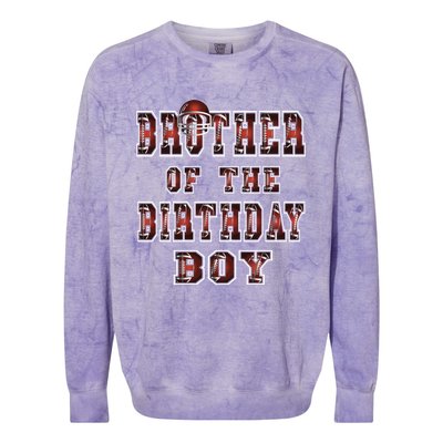 Brother Of The Birthday American Football Party Gift Colorblast Crewneck Sweatshirt