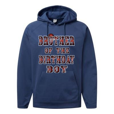 Brother Of The Birthday American Football Party Gift Performance Fleece Hoodie