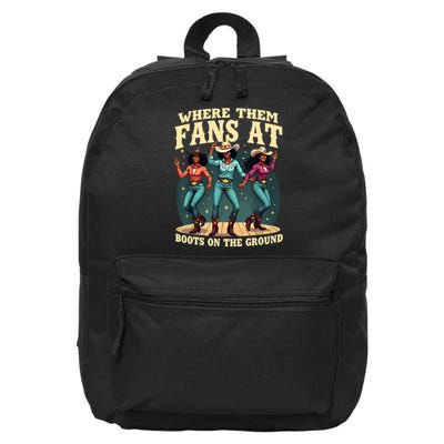 boots on the ground where them fans at 16 in Basic Backpack
