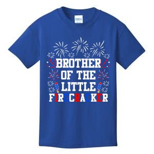 Brother Of The Little Firecracker Gift 4th Of July Birthday Gift Kids T-Shirt