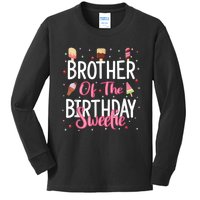 Brother Of The Birthday Sweetie Girl Ice Cream Theme Party Kids Long Sleeve Shirt