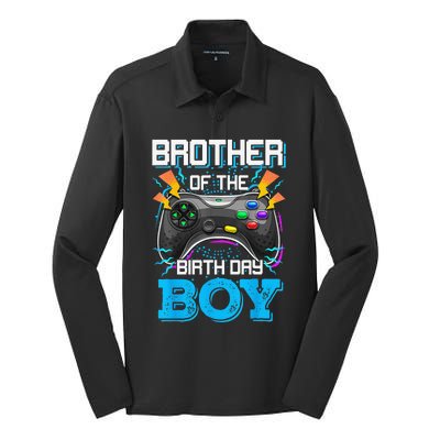 Brother Of The Birthday Happy Birthday Video Game Silk Touch Performance Long Sleeve Polo