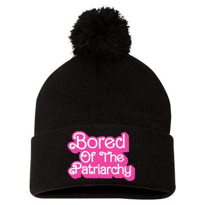 Bored Of The Patriarchy Pom Pom 12in Knit Beanie