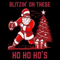 Blitzing On These Ho Ho Ho's Funny Santa Football Christmas  Cooling Performance Crew T-Shirt