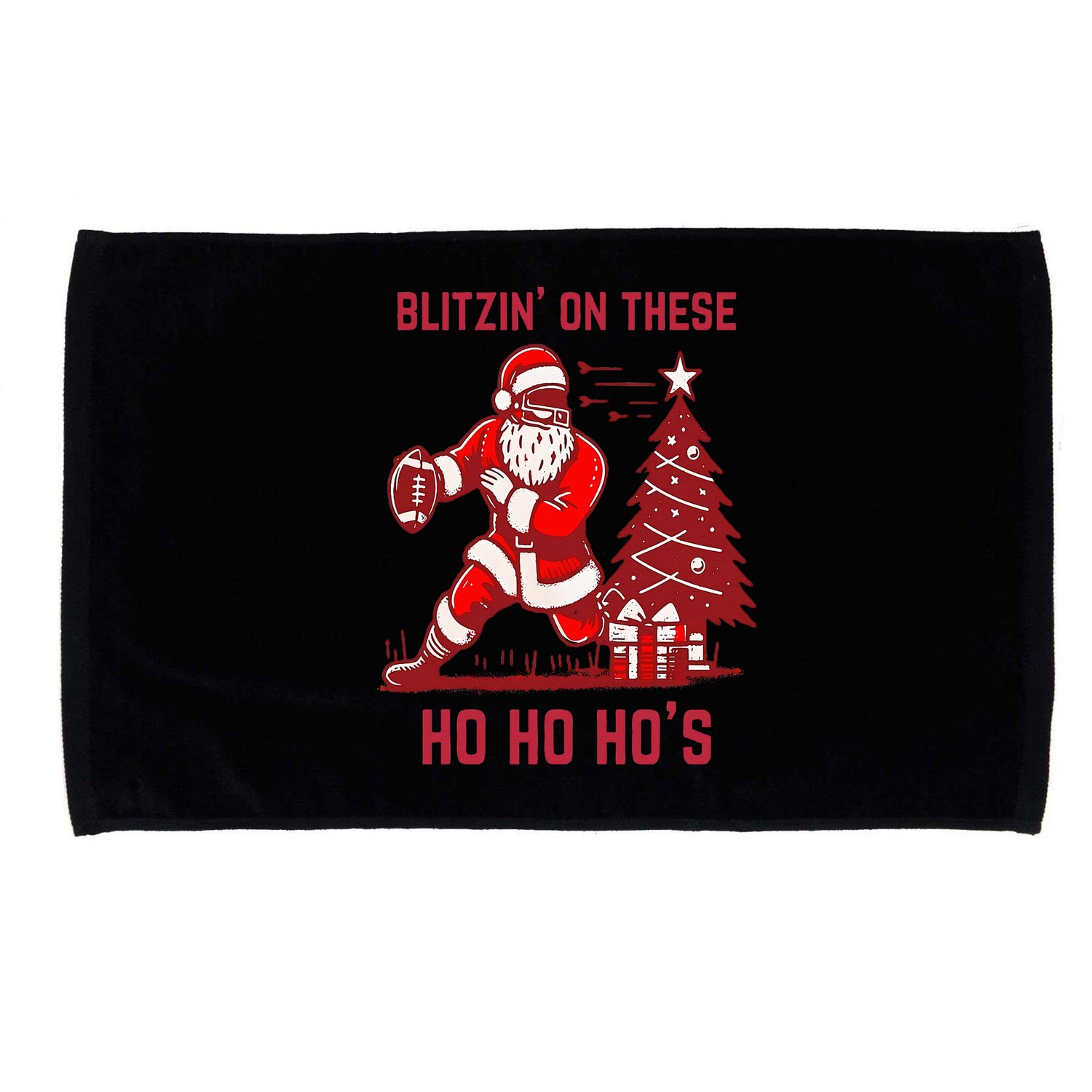 Blitzing On These Ho Ho Ho's Funny Santa Football Christmas  Microfiber Hand Towel
