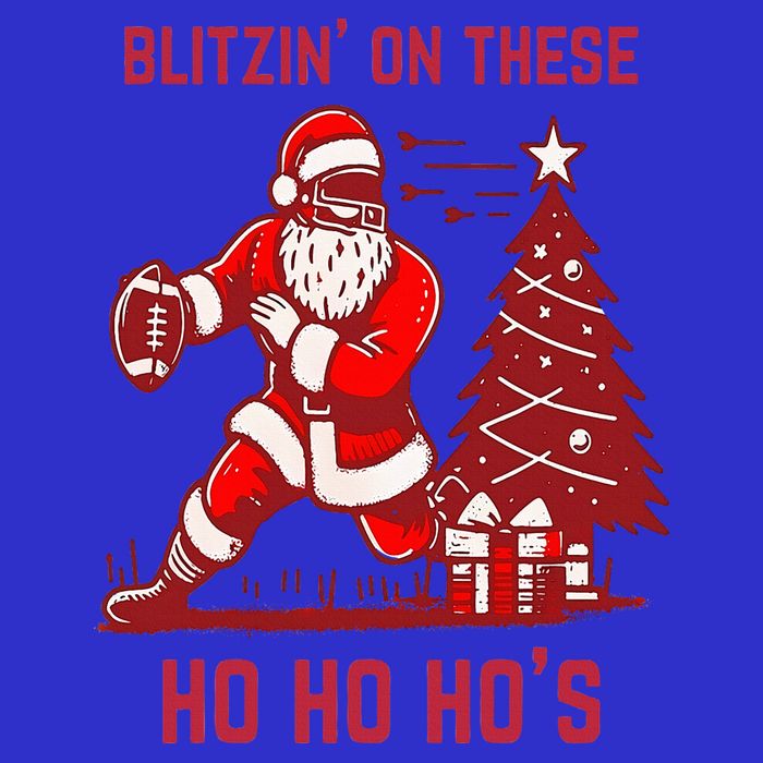 Blitzing On These Ho Ho Ho's Funny Santa Football Christmas  Toddler T-Shirt
