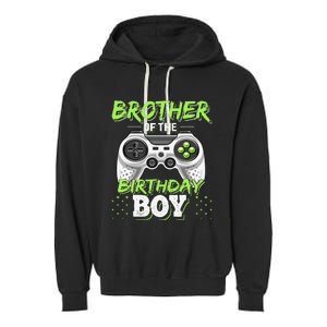 Brother of the Birthday Matching Video Game Birthday Garment-Dyed Fleece Hoodie