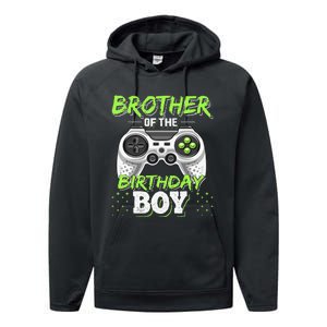 Brother of the Birthday Matching Video Game Birthday Performance Fleece Hoodie