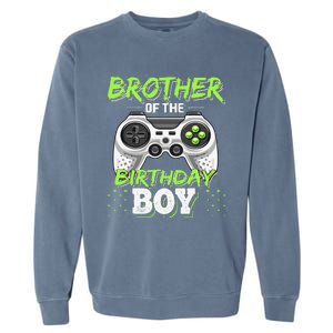 Brother of the Birthday Matching Video Game Birthday Garment-Dyed Sweatshirt