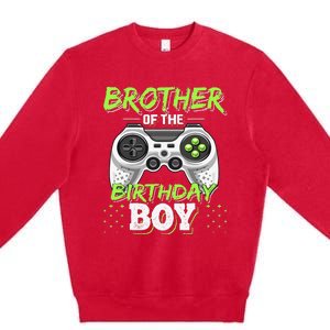 Brother of the Birthday Matching Video Game Birthday Premium Crewneck Sweatshirt