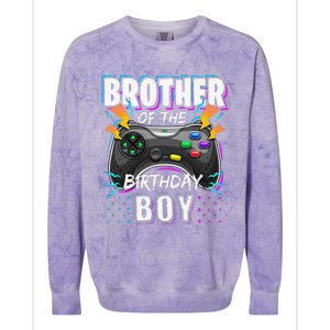 Brother of the Birthday Matching Video Game Birthday Colorblast Crewneck Sweatshirt