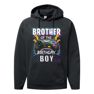 Brother of the Birthday Matching Video Game Birthday Performance Fleece Hoodie