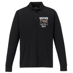 Brother of the Birthday Matching Video Game Birthday Performance Long Sleeve Polo