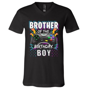 Brother of the Birthday Matching Video Game Birthday V-Neck T-Shirt