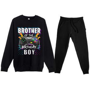 Brother of the Birthday Matching Video Game Birthday Premium Crewneck Sweatsuit Set