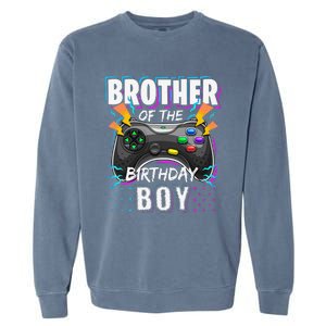 Brother of the Birthday Matching Video Game Birthday Garment-Dyed Sweatshirt