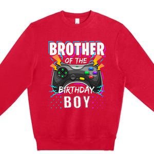 Brother of the Birthday Matching Video Game Birthday Premium Crewneck Sweatshirt