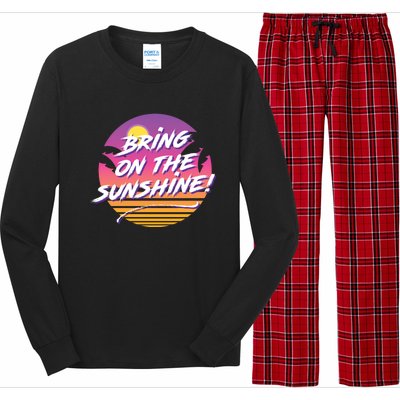 Bring On The Sunshine Cool Tropical Casual Beach Graphic Gift Long Sleeve Pajama Set