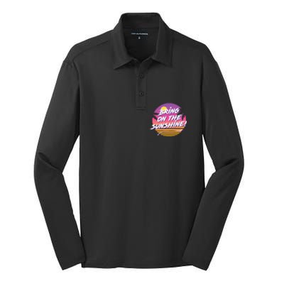 Bring On The Sunshine Cool Tropical Casual Beach Graphic Gift Silk Touch Performance Long Sleeve Polo