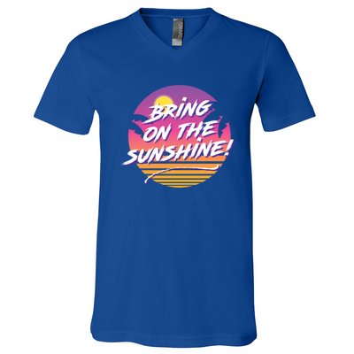 Bring On The Sunshine Cool Tropical Casual Beach Graphic Gift V-Neck T-Shirt